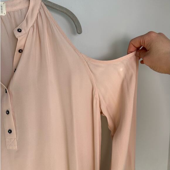 Nicole Miller Artelier Pink Silk Cold Shoulder Blouse Women's Large - Picture 9 of 9